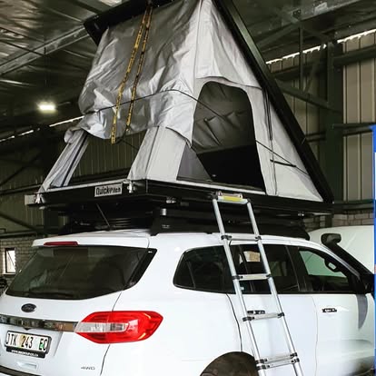 Ford Everest with QuickPitch rooftop tent fitted in the workshop