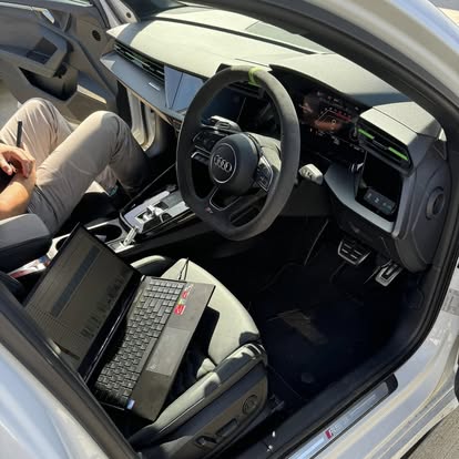 Audi RS3 on the laptop for a live tuning and data-logging session